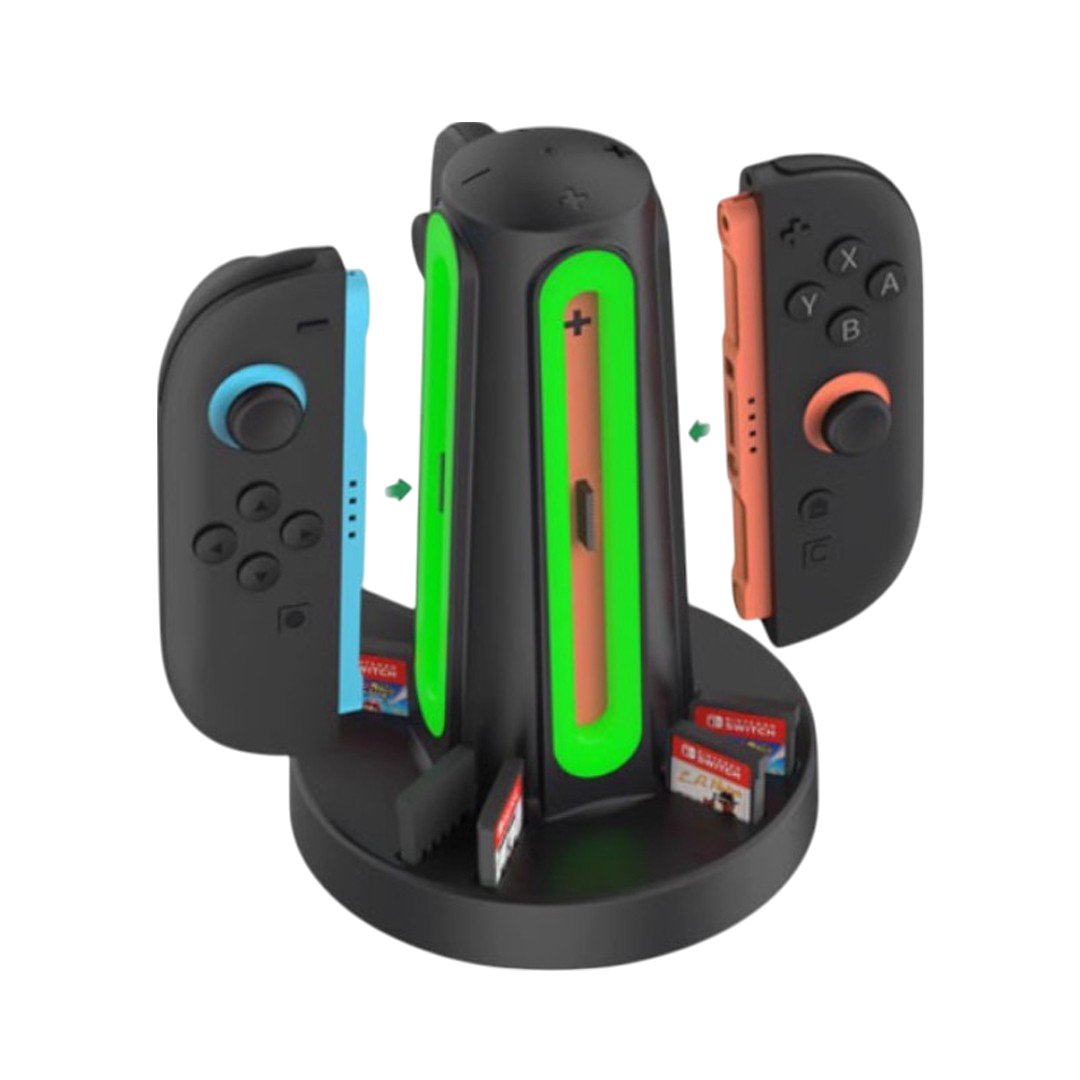 Dobe Switch 2 Joy-Con Charging Base (Model NS2) – 4-Controller Charger with 360° LED Indicators - cabestdeal