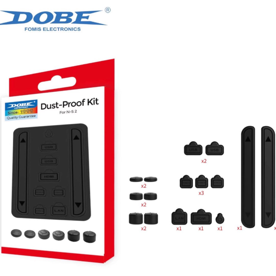 DOBE 16-in-1 Dust Plug Set for Nintendo Switch 2 Console – USB & Dock Port Protective Cap Kit - cabestdeal