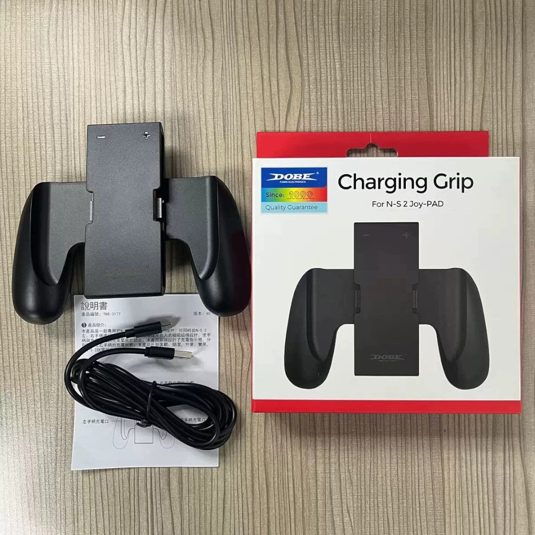 Dobe Dual Charging Grip Dock for Switch 2 Left & Right Controllers with Magnetic Mount & LED Indicators - cabestdeal