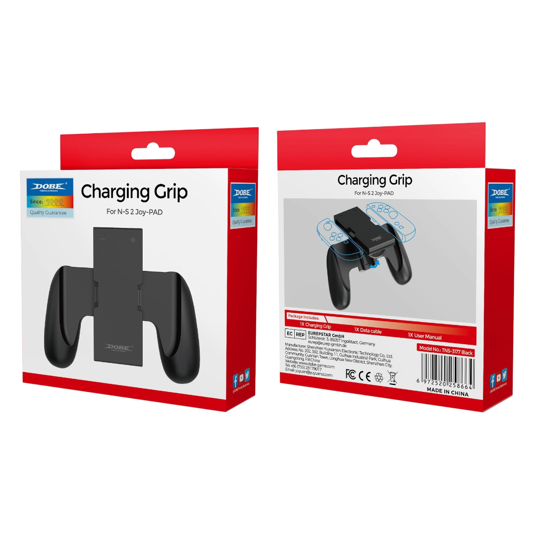 Dobe Dual Charging Grip Dock for Switch 2 Left & Right Controllers with Magnetic Mount & LED Indicators - cabestdeal