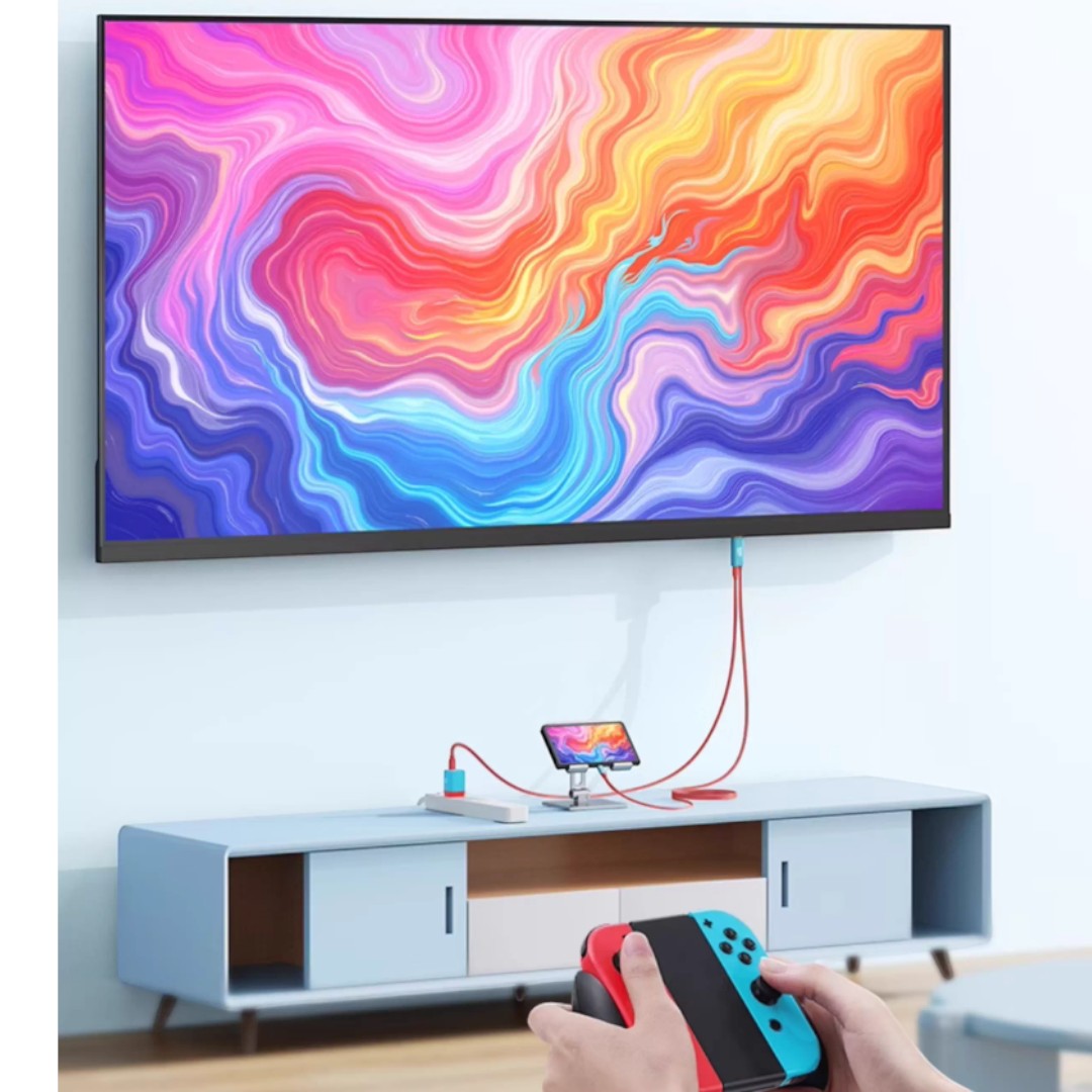 Jemdo Portable HDMI Adapter Cable for Nintendo Switch 2 (NS2) – 4K60Hz Display & Charging Dock Replacement (Black) - cabestdeal