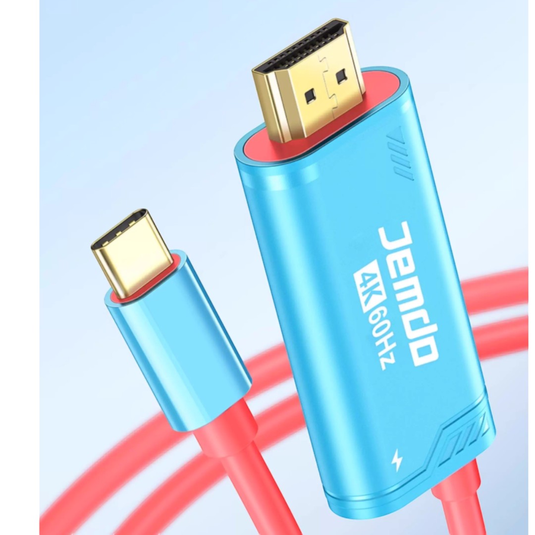 Jemdo Portable HDMI Adapter Cable for Nintendo Switch 2 (NS2) – 4K60Hz Display & Charging Dock Replacement (Black) - cabestdeal