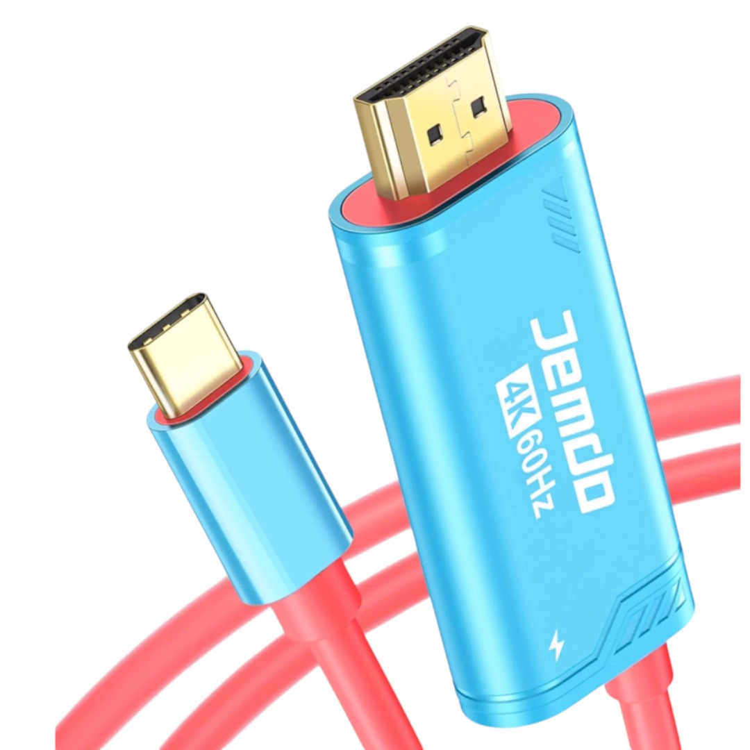 Jemdo Portable HDMI Adapter Cable for Nintendo Switch 2 (NS2) – 4K60Hz Display & Charging Dock Replacement (Black) - cabestdeal