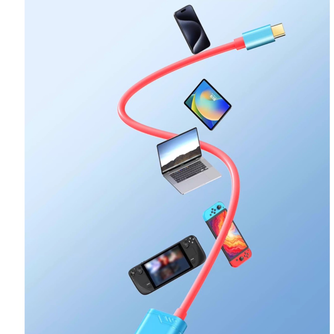 Jemdo Portable HDMI Adapter Cable for Nintendo Switch 2 (NS2) – 4K60Hz Display & Charging Dock Replacement (Black) - cabestdeal