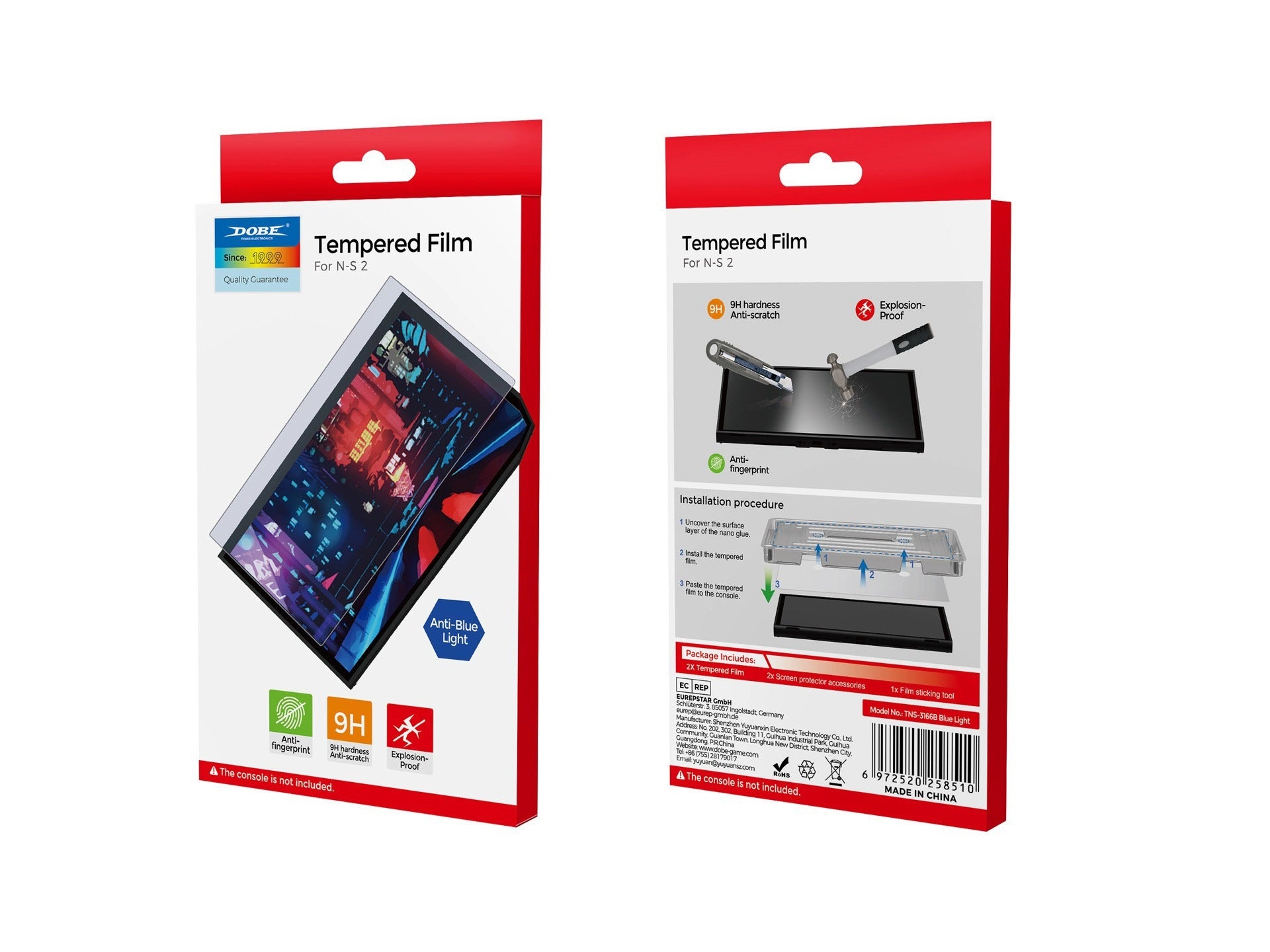 Nintendo Switch 2 Blue Light Filtering Screen Protector – 2-Pack Tempered Glass (Anti-Scratch, Ultra-Clear) - cabestdeal