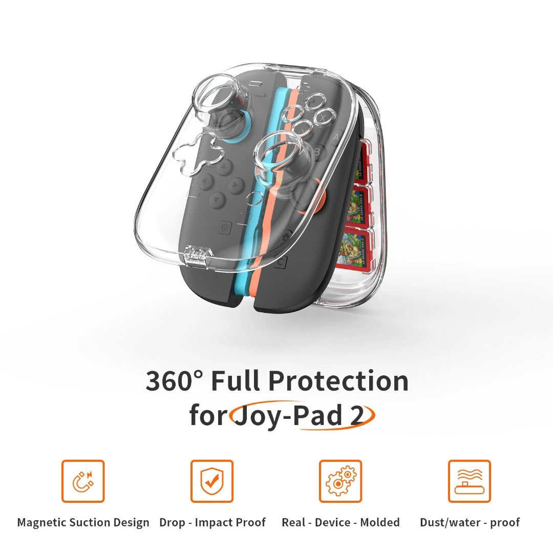 Transparent Magnetic Snap-On Storage Case for Switch 2 Joy‑Cons - cabestdeal