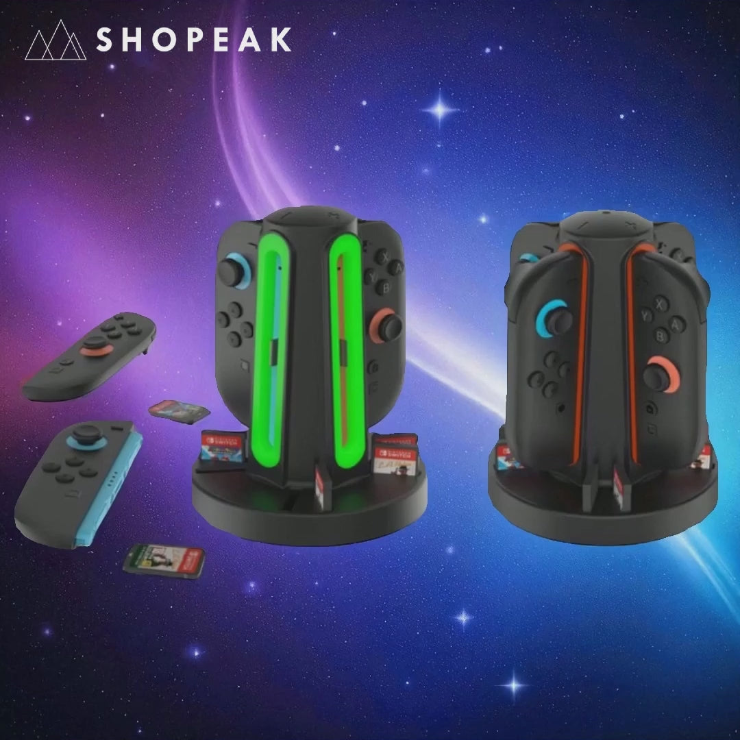 Dobe Switch 2 Joy-Con Charging Base (Model NS2) – 4-Controller Charger with 360° LED Indicators